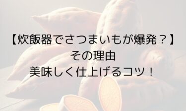 炊飯器でさつまいもが爆発・危険！？その理由と美味しく仕上げるコツ！