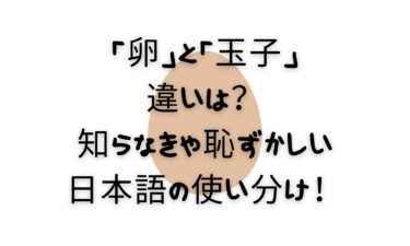 「卵」と「玉子」の違いは？知らなきゃ恥ずかしい日本語の使い分け！