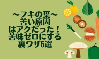 フキの葉が苦い原因はアクだった！正しい取り方と苦味ゼロにする裏ワザ5選