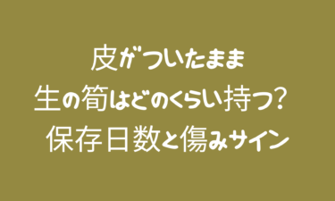 皮がついたままの生の筍はどのくらい持つ？保存日数と傷みサインを徹底解説！