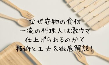 なぜ安物の食材でも一流の料理人は激ウマに仕上げられるのか？技術と工夫を徹底解説！