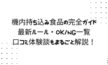 機内持ち込み食品の完全ガイド！最新ルール・OK/NG一覧・口コミ体験談もまるごと解説！