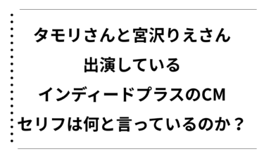 タモリさんと宮沢りえさんが出演しているインディードプラスのCMのセリフは何と言っているのか徹底解説