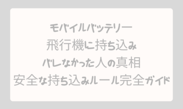 モバイルバッテリーを飛行機に持ち込んでバレなかった人の真相と安全な持ち込みルール完全ガイド