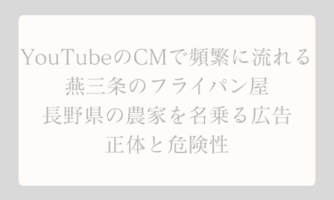 YouTubeのCMで頻繁に流れる燕三条のフライパン屋や長野県の農家を名乗る広告の正体と危険性