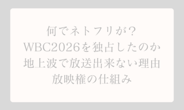 何でネトフリがWBC2026を独占したのかを解説 地上波で放送出来ない理由と放映権の仕組み
