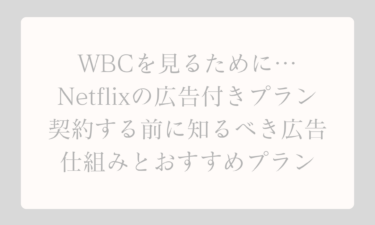 WBCを見るためにNetflixの広告付きプランを契約する前に知るべき広告の仕組みとおすすめプラン